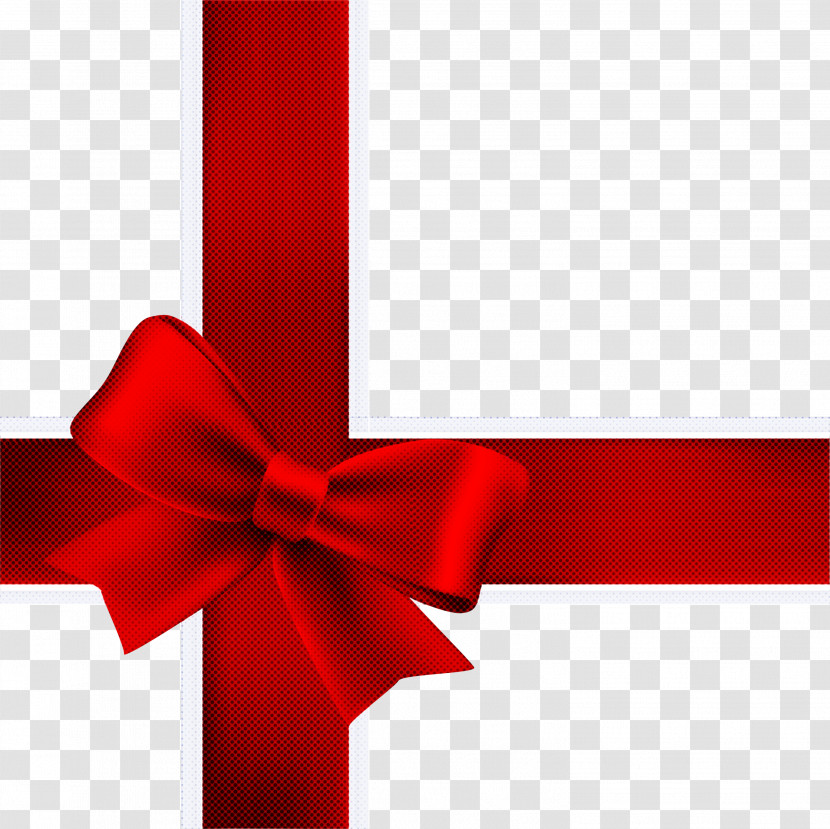 Red Ribbon Present Gift Wrapping Material Property Transparent PNG