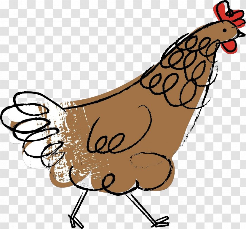 Chicken Rooster Cartoon Bird Livestock - Fowl Beak Transparent PNG