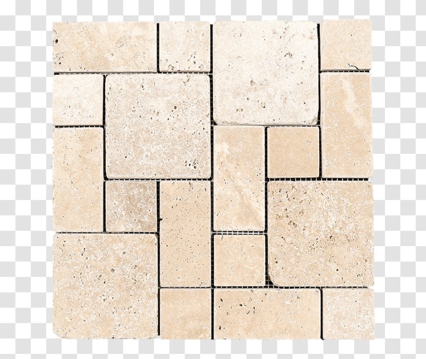 Floor Tile Mosaic Travertine Pattern - Bathroom - Stone Transparent PNG