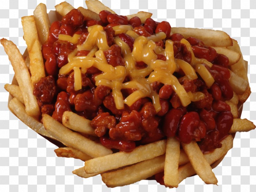 French Fries Cheese Chili Con Carne Hamburger Dog - Tomato Meat And Transparent PNG
