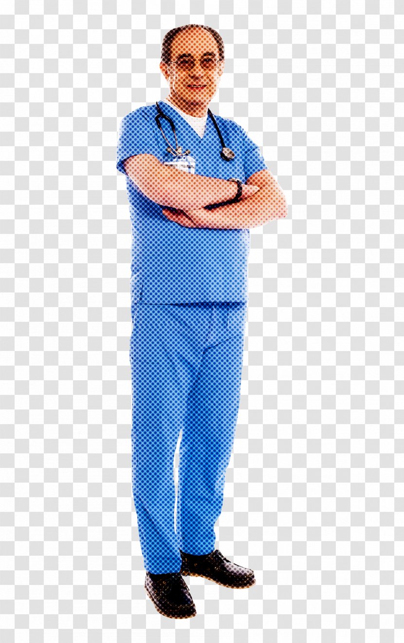 Clothing Standing Blue Workwear Scrubs - Service Costume Transparent PNG