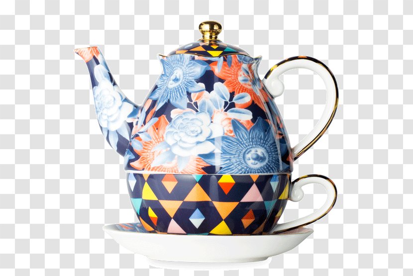 Coffee Cup Teapot Kettle Saucer - Cobalt Blue Transparent PNG