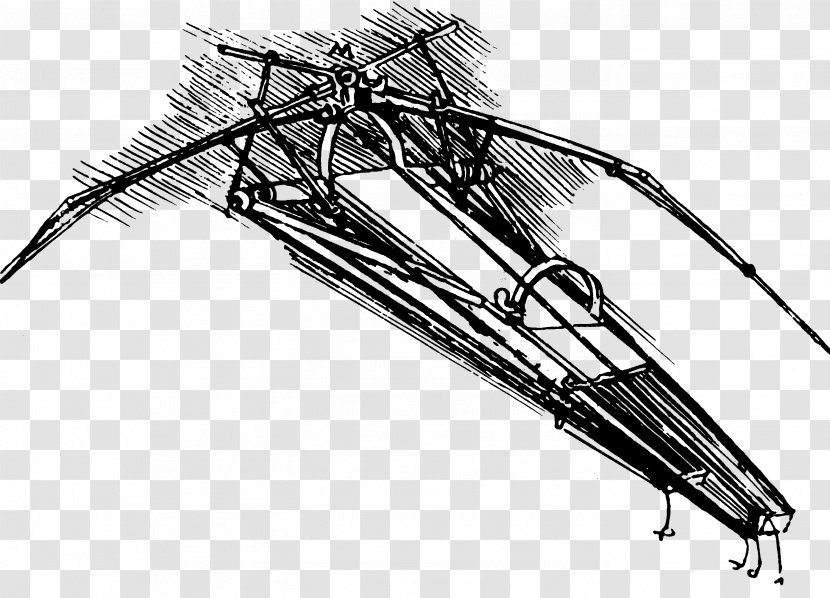 Renaissance Ornithopter Early Flying Machines Engineer Wing - Black And White - Leonardo Da Vinci Transparent PNG
