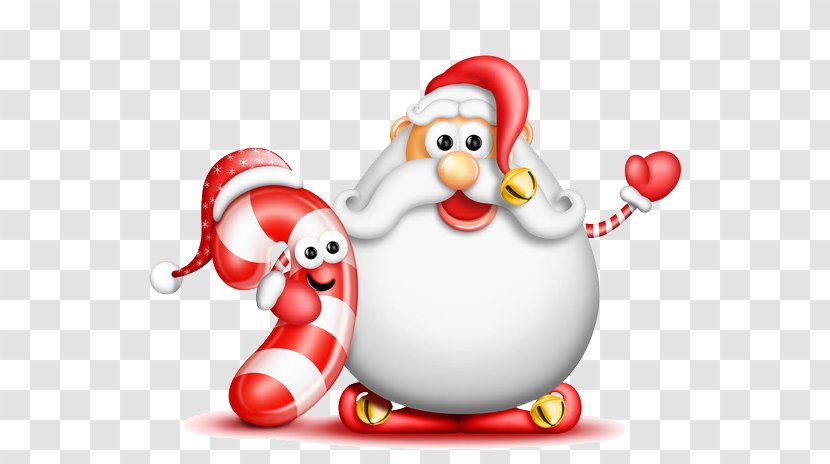 Candy Cane Santa Claus Cartoon Christmas Clip Art - Ornament - Q Version Of Transparent PNG
