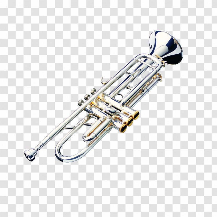 Guu010da Trumpet Festival Brass Instrument Musical Mouthpiece - Silhouette - Silver Trombone Transparent PNG