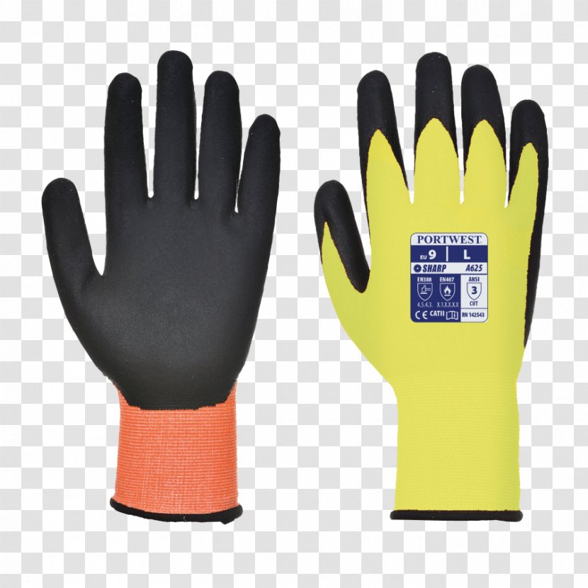 Cut-resistant Gloves Portwest Personal Protective Equipment High-visibility Clothing - Yellow Transparent PNG