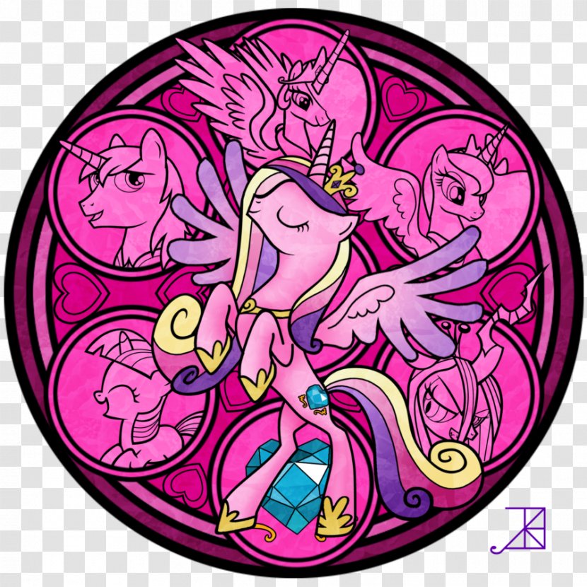 Princess Cadance Luna Pony Celestia Stained Glass - Cartoon Transparent PNG