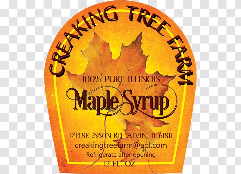Maple Syrup Label Canadian Cuisine Bottle Transparent PNG
