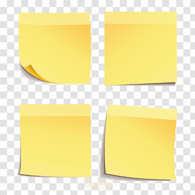 Paper Post-it Note Sticker Font - Yellow Sticky Notes Transparent PNG