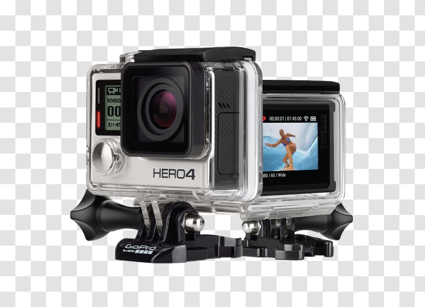 GoPro HERO4 Silver Edition Black Action Camera 4K Resolution Transparent PNG