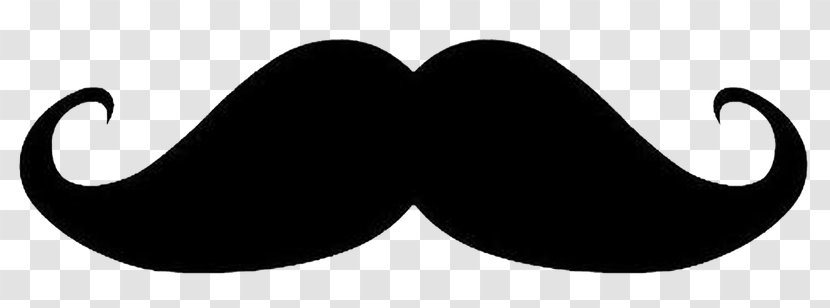 Handlebar Moustache Clip Art - Black And White Transparent PNG
