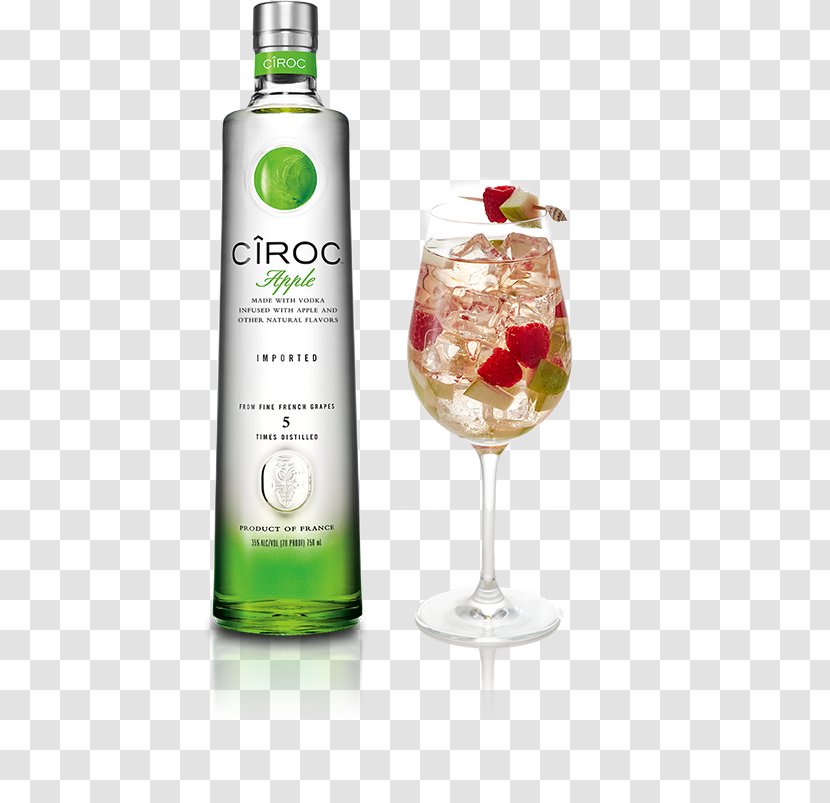 Ciroc Apple Vodka Cocktail Liquor Juice - Alcoholic Beverage - Easy Red Wine Sangria Recipe Transparent PNG