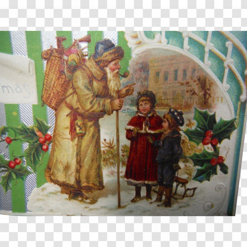 Victorian Era Greeting & Note Cards Health Figurine - Map - Saint Nicholas Transparent PNG