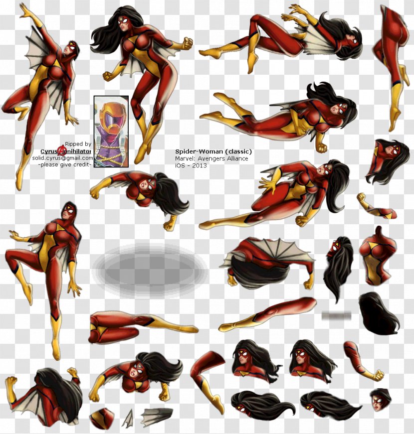 Marvel: Avengers Alliance Spider-Woman (Jessica Drew) Spider-Man Female - Sprite - Spider Woman Transparent PNG