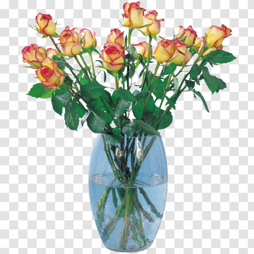 Garden Roses Vase Flower Bouquet - Petal Transparent PNG