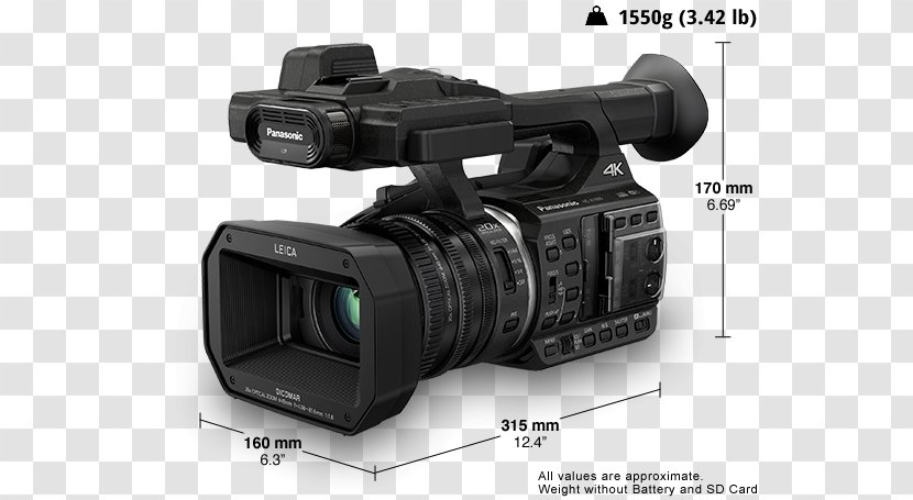 Panasonic HC-X1000 Camcorder 4K Resolution Video Cameras - Camera Transparent PNG
