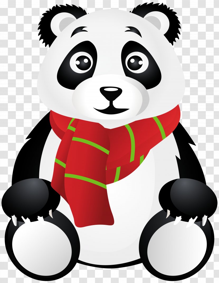 Panda With Scarf Transparent Clip Art - Silhouette - Frame Transparent PNG