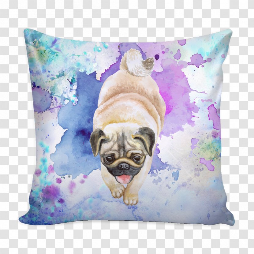 Pug Puppy Dog Breed Throw Pillows - Snout Transparent PNG
