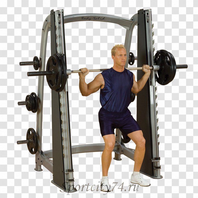 Smith Machine Weight Training Fitness Centre Power Rack Exercise - Cartoon - Barbell Transparent PNG
