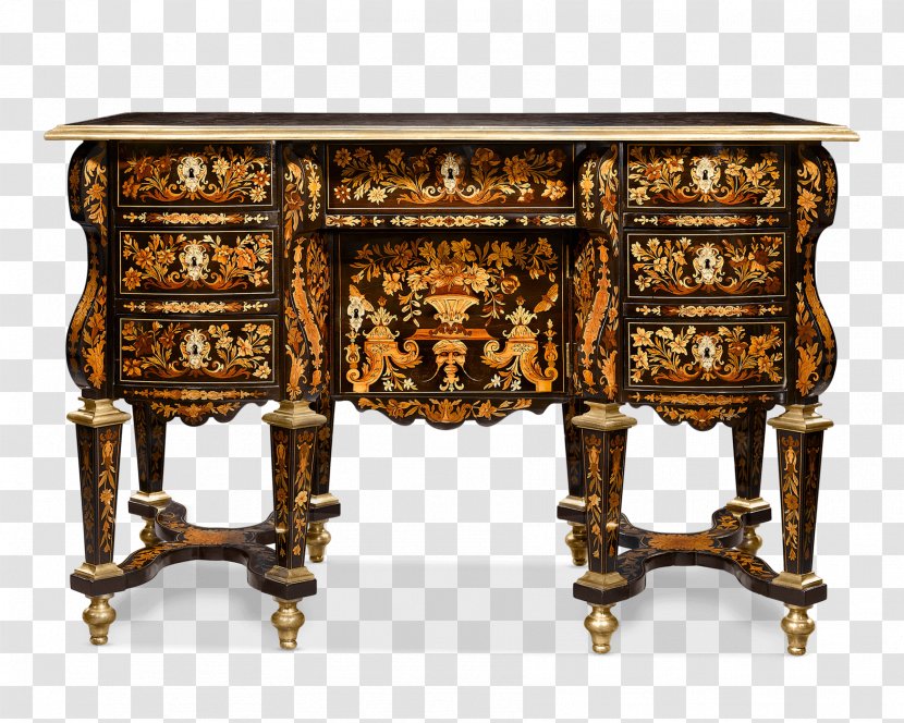Table Furniture Marquetry Desk Antique - Buffets Sideboards Transparent PNG