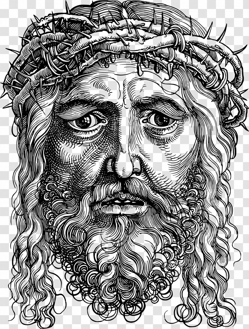 Head Of Christ Crowned With Thorns Among The Doctors Dürer's Rhinoceros Woodcut - Drawing - Hanschristian Thulin Transparent PNG