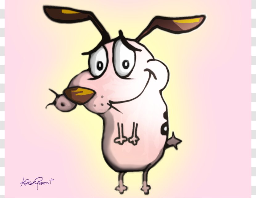 Muriel Bagge Eustace Dog Domestic Rabbit Clip Art - Cartoon - Outline Of Courage The Cowardly Transparent PNG