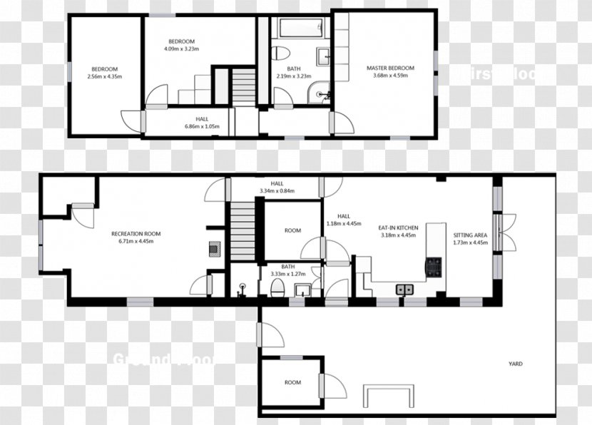 Floor Plan Cottage Drawing - Schematic Transparent PNG