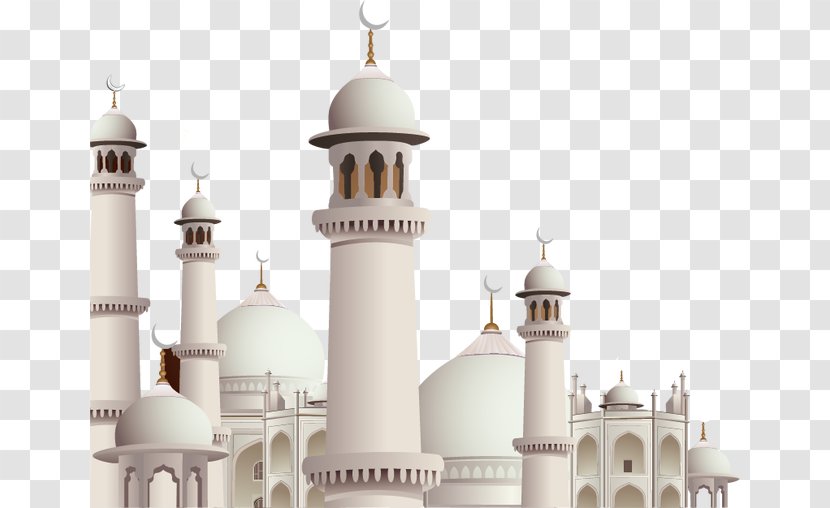 Mosque Kaaba Eid Mubarak Al-Fitr Ramadan - Islamic Architecture On Blue Background Transparent PNG