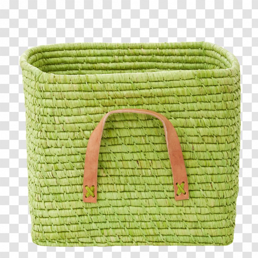 Basket Raffia Palm Box Handle Rice - Storage Transparent PNG