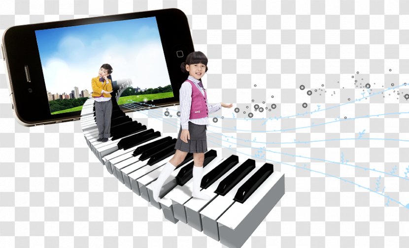 Piano Download Poster - Tree - People On The Keys Transparent PNG