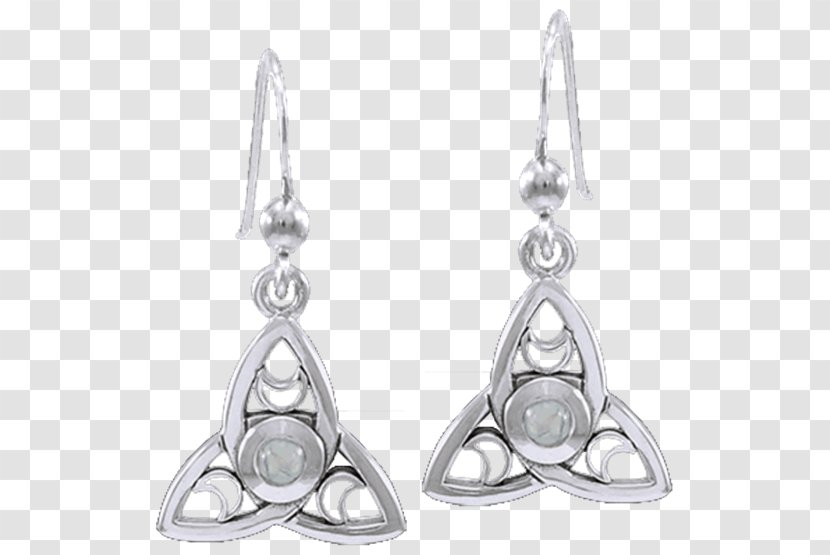 Earring Jewellery Silver Gemstone - Fashion Accessory - Celtic Moon Transparent PNG