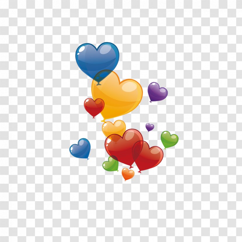 Heart Balloon - Cloud - Color Heart-shaped Transparent PNG