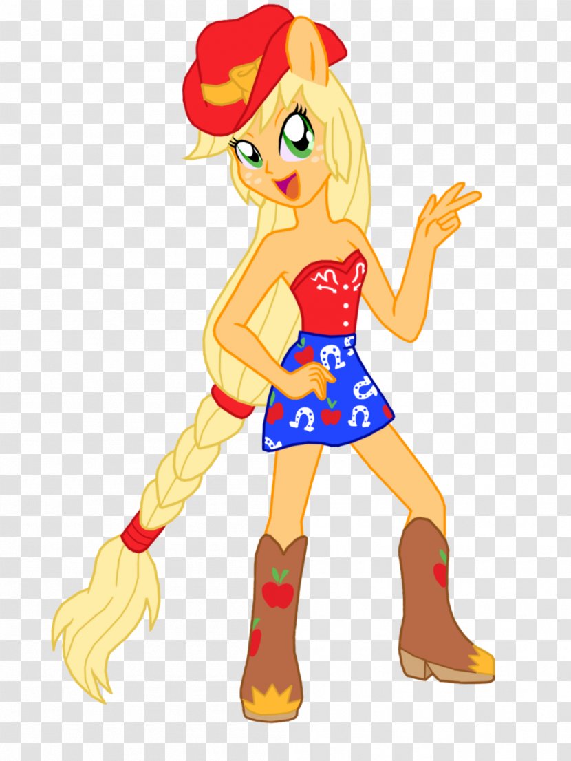 Applejack Ekvestrio Yellow Clothing - Heart - Doll Lol Transparent PNG