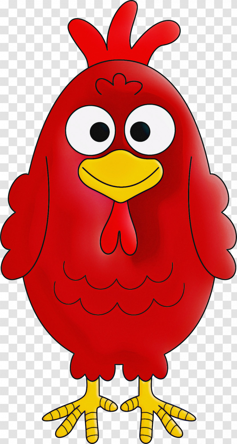 Red Bird Chicken Cartoon Beak Transparent PNG