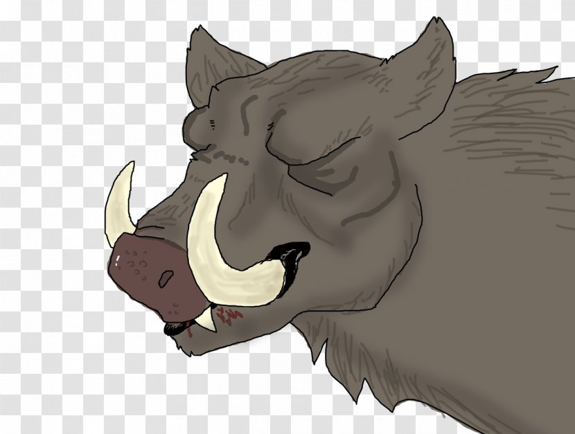 Wild Boar Head Cheese Drawing Cattle Mammal - Animal Transparent PNG