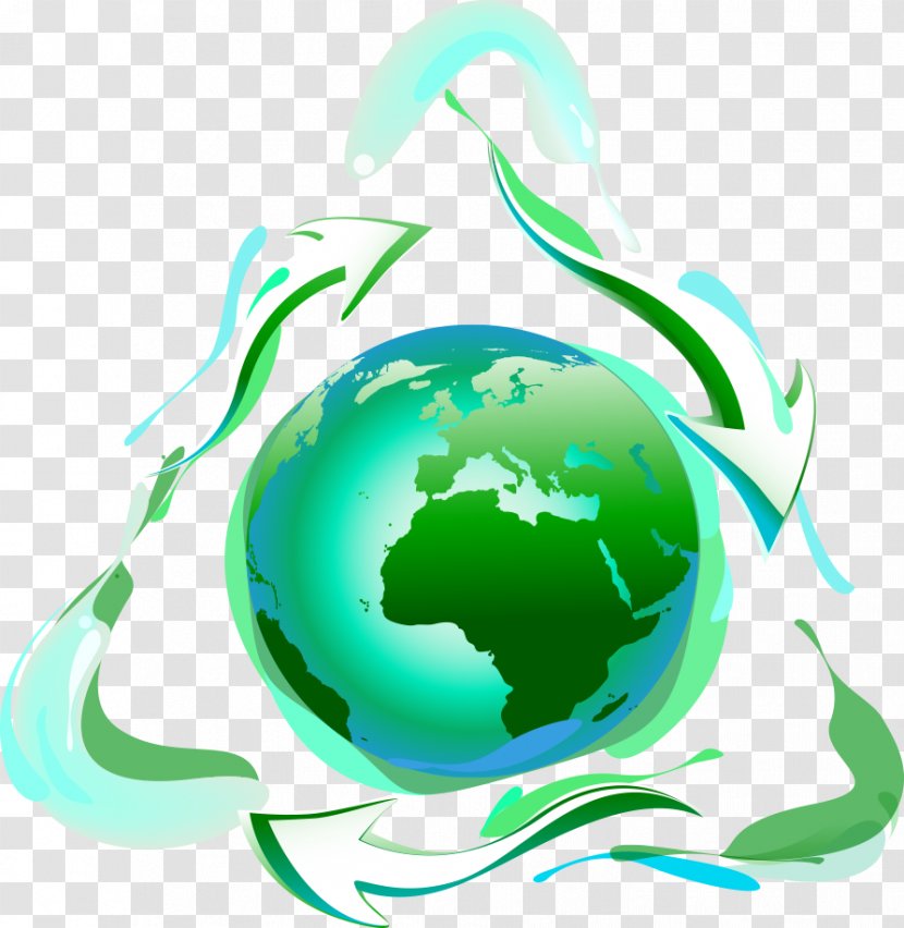 Earth Green Arrow - Aqua - Vector Transparent PNG