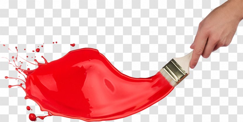 Red Painting Paintbrush - Flower - RED Water-splash Transparent PNG