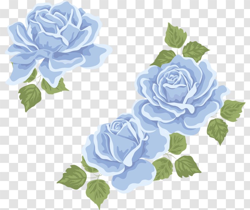 Wedding Invitation Flower Rose Picture Frame - Petal - Fresh Blue Flowers Transparent PNG