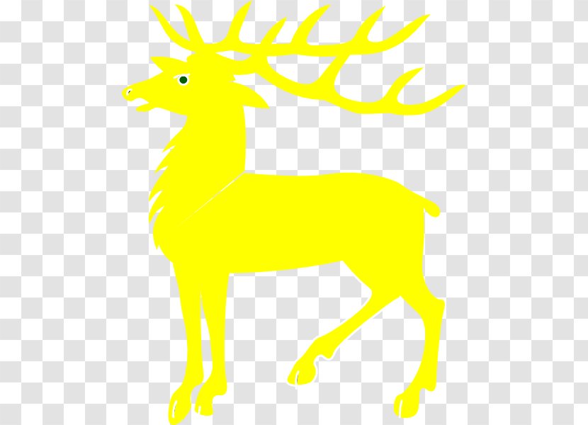 Deer White Antler Clip Art - Yellow - Reindeer Cliparts Transparent PNG