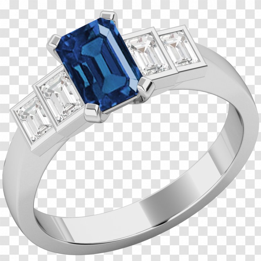 Sapphire Diamond Ring Gold Białe Złoto - Baguette - Step 1 Learn Driving Transparent PNG