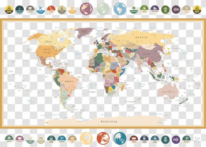 World Map Mural - Early Maps - Retro Transparent PNG