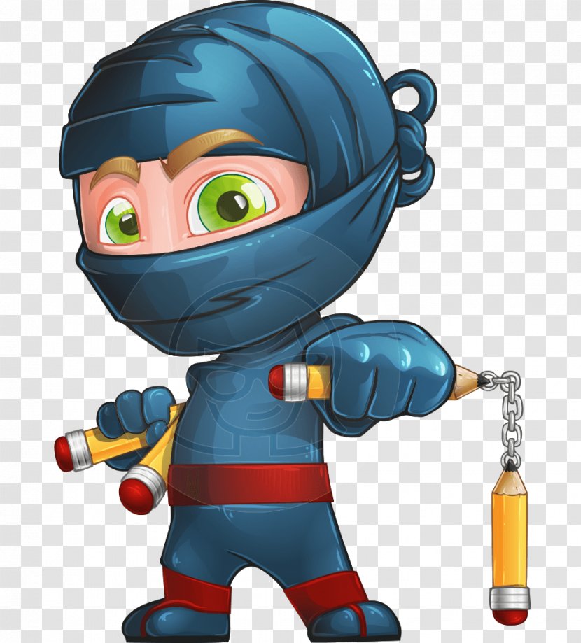 Cartoon Ninja Character - Action Figure - Model Sheet Transparent PNG