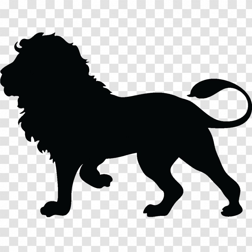 Lion Silhouette Clip Art - White - Animal Silhouettes Transparent PNG