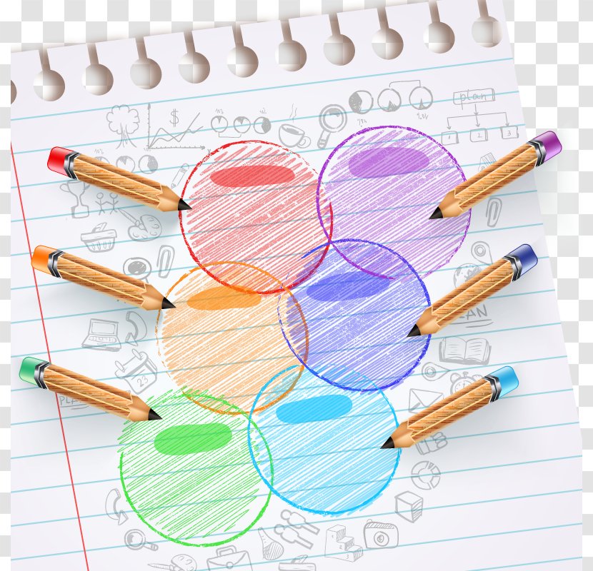 Drawing Colored Pencil Infographic Download - Shading - PPT Step Vector Diagram Transparent PNG