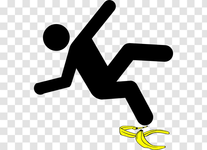Slip And Fall Falling Royalty-free Hazard Clip Art - Silhouette - Banana Peel Cliparts Transparent PNG