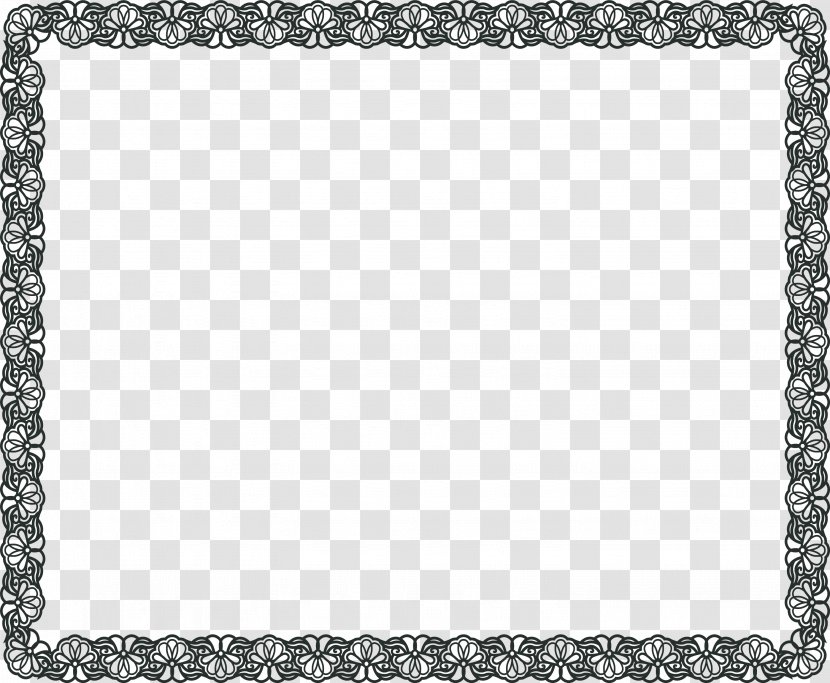Black And White Chessboard Square Area - Daisy Decorated Lace Edge Transparent PNG