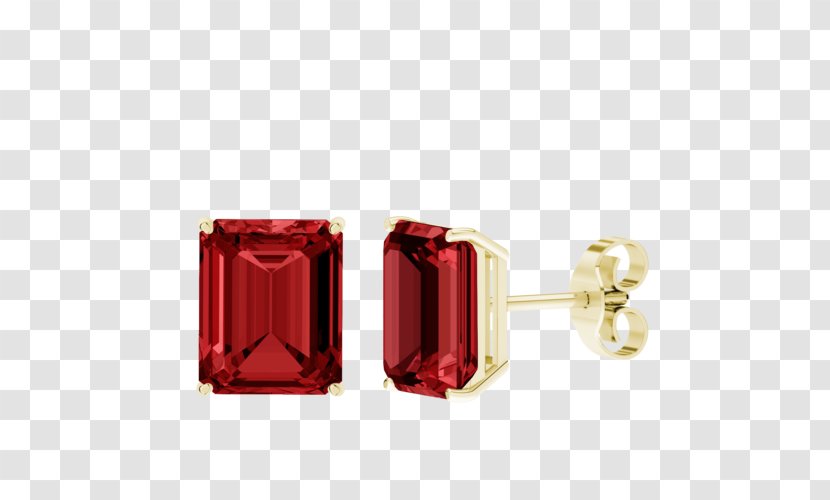 Earring Ruby Gemstone Gold Shirt Stud - Fashion Accessory Transparent PNG