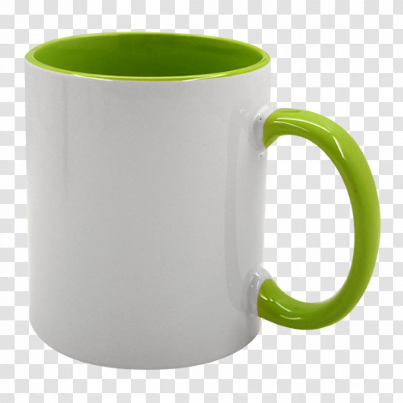 Coffee Cup Mug Sublimation Ceramic Green - Tableware Transparent PNG