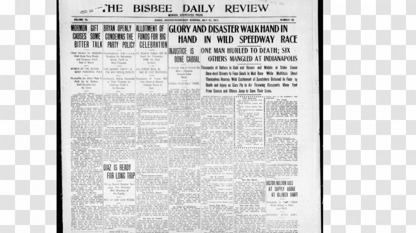 Newsprint White Document - Text - Bisbee Transparent PNG