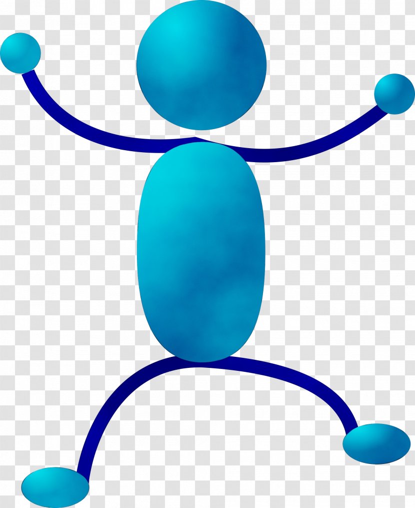 Stick Figure Drawing - Balloon - Electric Blue Transparent PNG